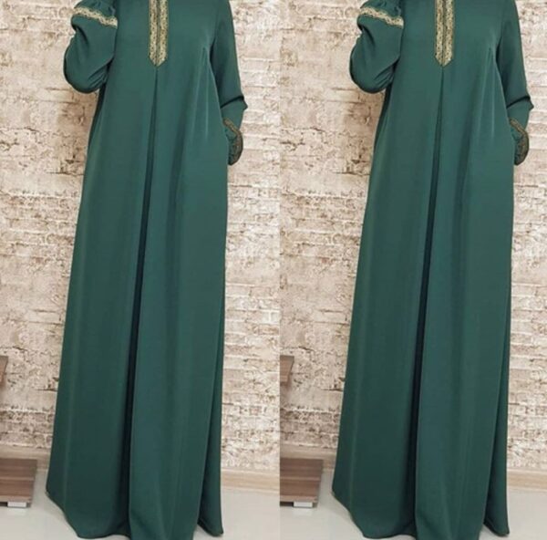 Plus Size Print Abaya Jilbab Maxi Dress - Image 4