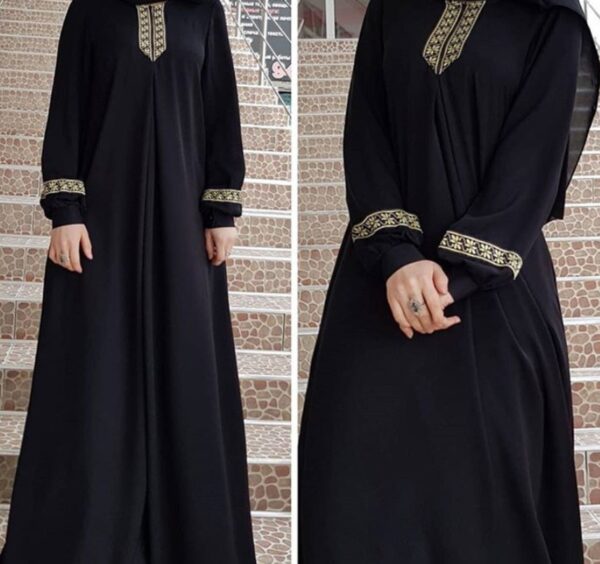 Plus Size Print Abaya Jilbab Maxi Dress - Image 3