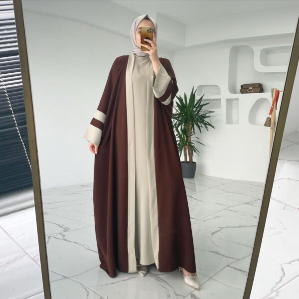 Long Dress Abaya Two-piece Suit - Image 9